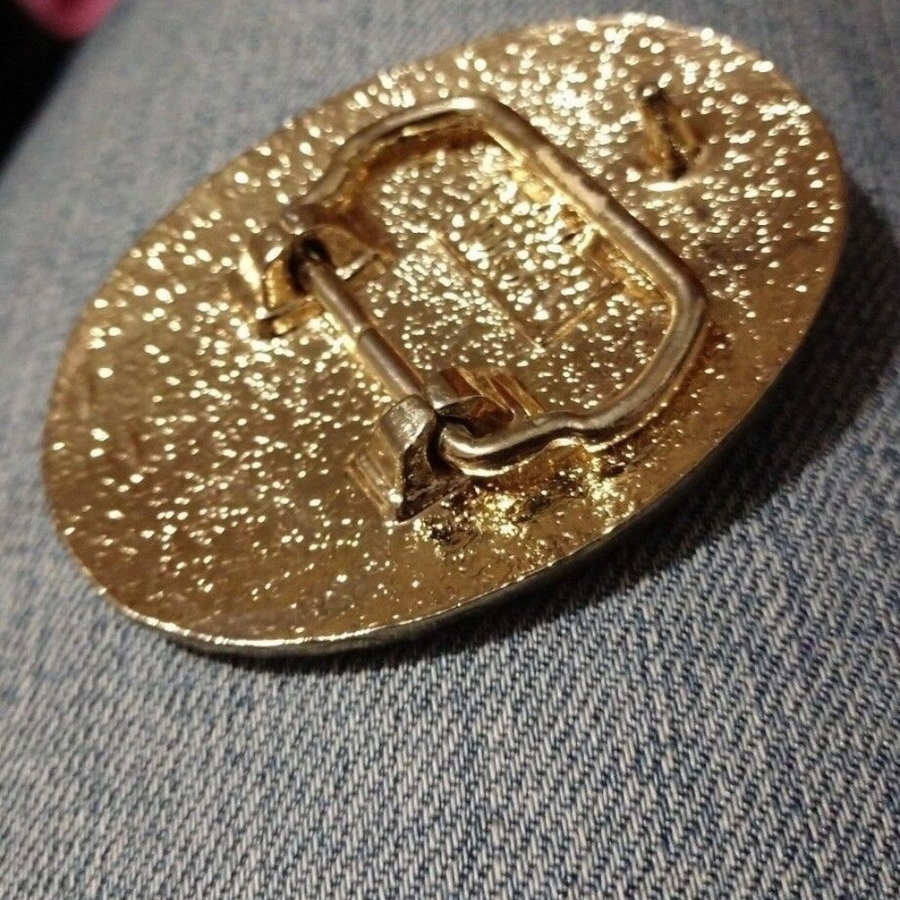 Ladies GOLDWING MOTORCYCLE BELT BUCKLE-Gold/Silver - Picture 5 of 8